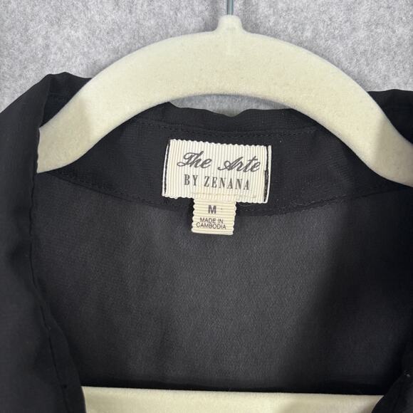 The Arte Sheer Blouse Medium Button Puff Whimsigoth Coquette Lagom Career Quiet - Picture 5 of 11